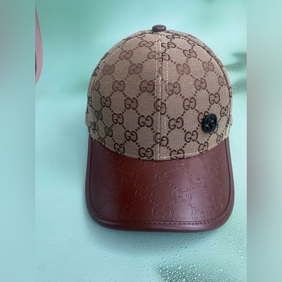 Gucci Accessories - Gucci Tan and Brown Monogram Cap